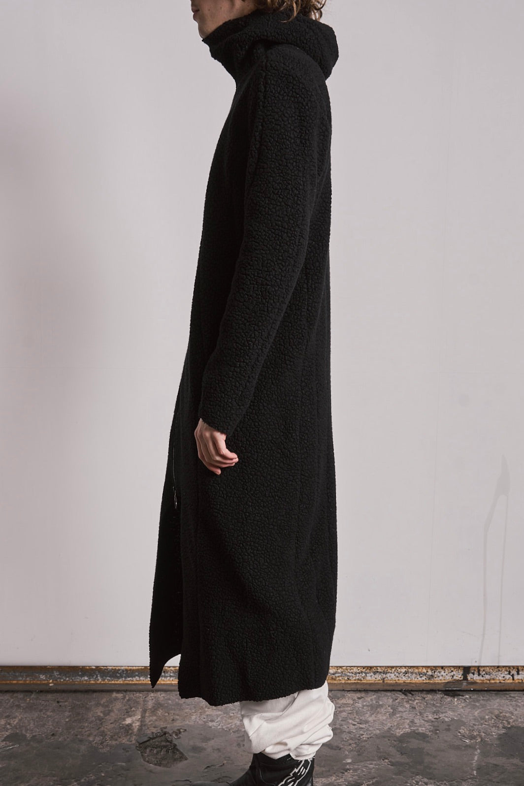 DISTORTION EXTRA LONG HOODIE ZIPPED