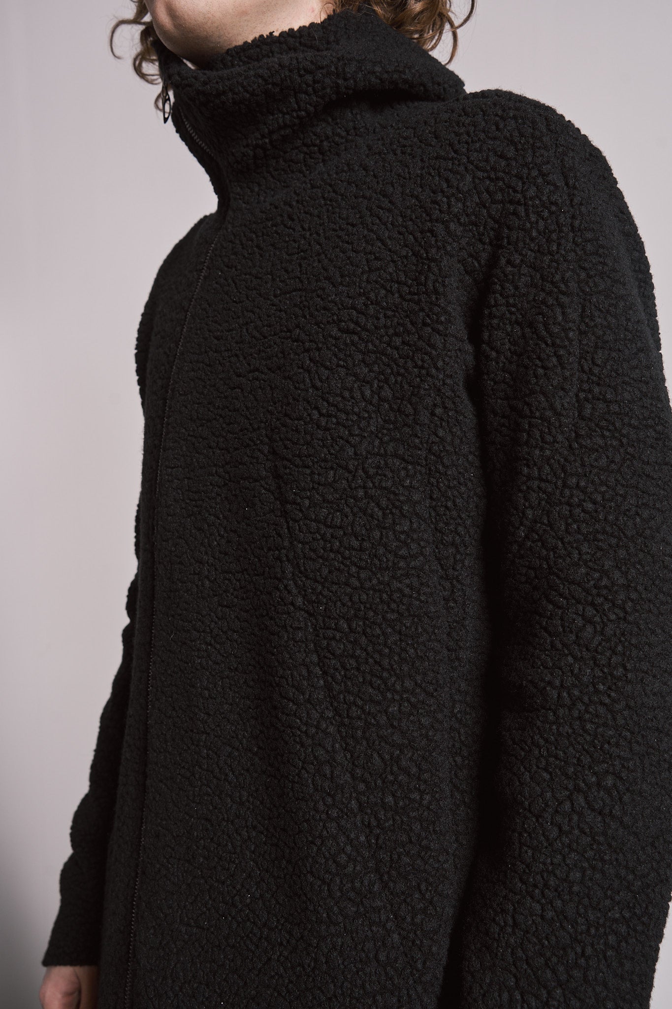 DISTORTION EXTRA LONG HOODIE ZIPPED