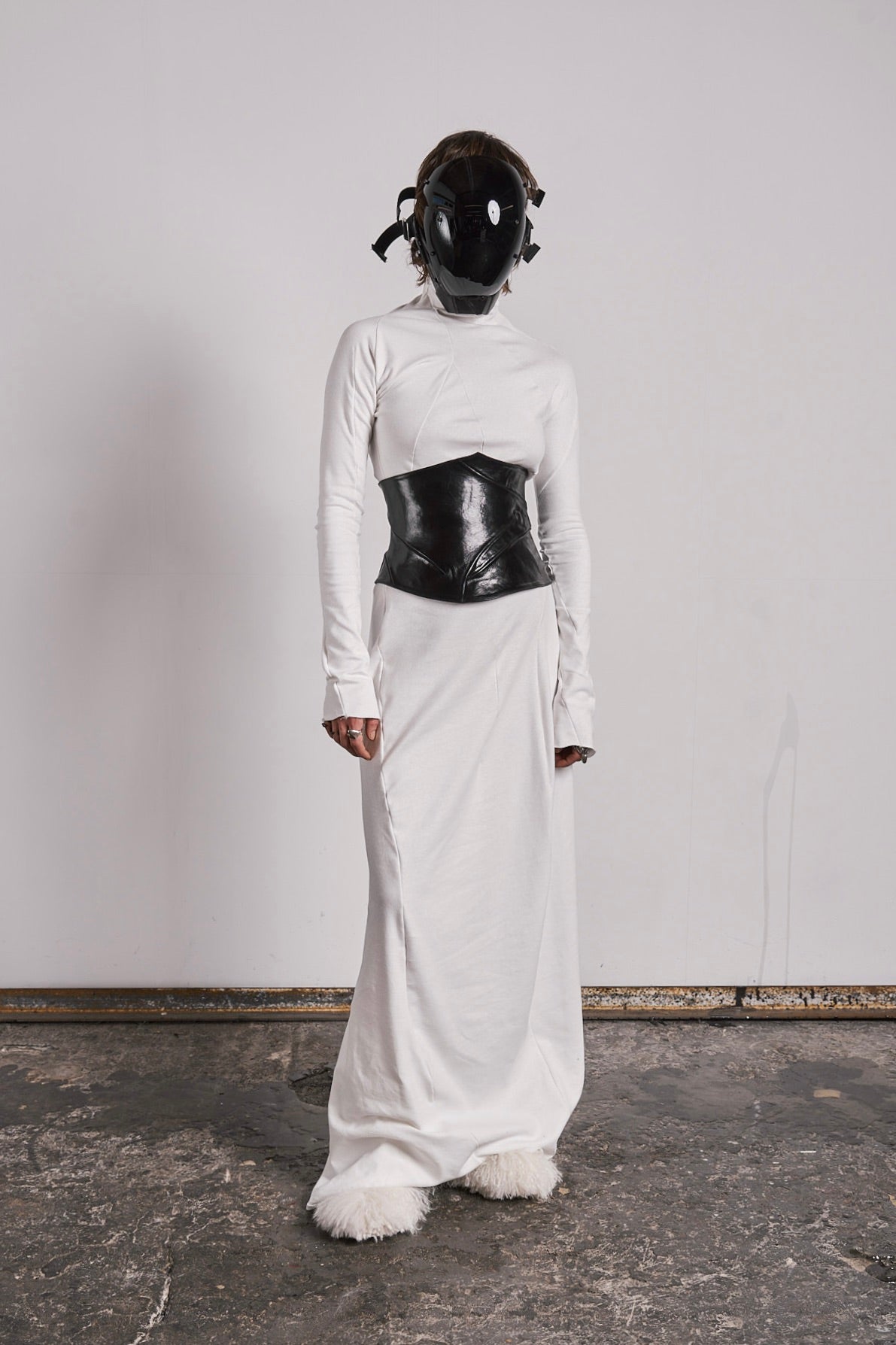 DISTORTION TURTLENECK DRESS