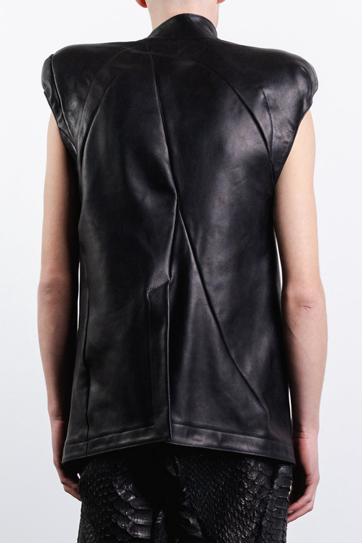 DISTORTION POWER SHOULDER SLEEVELESS BLAZER