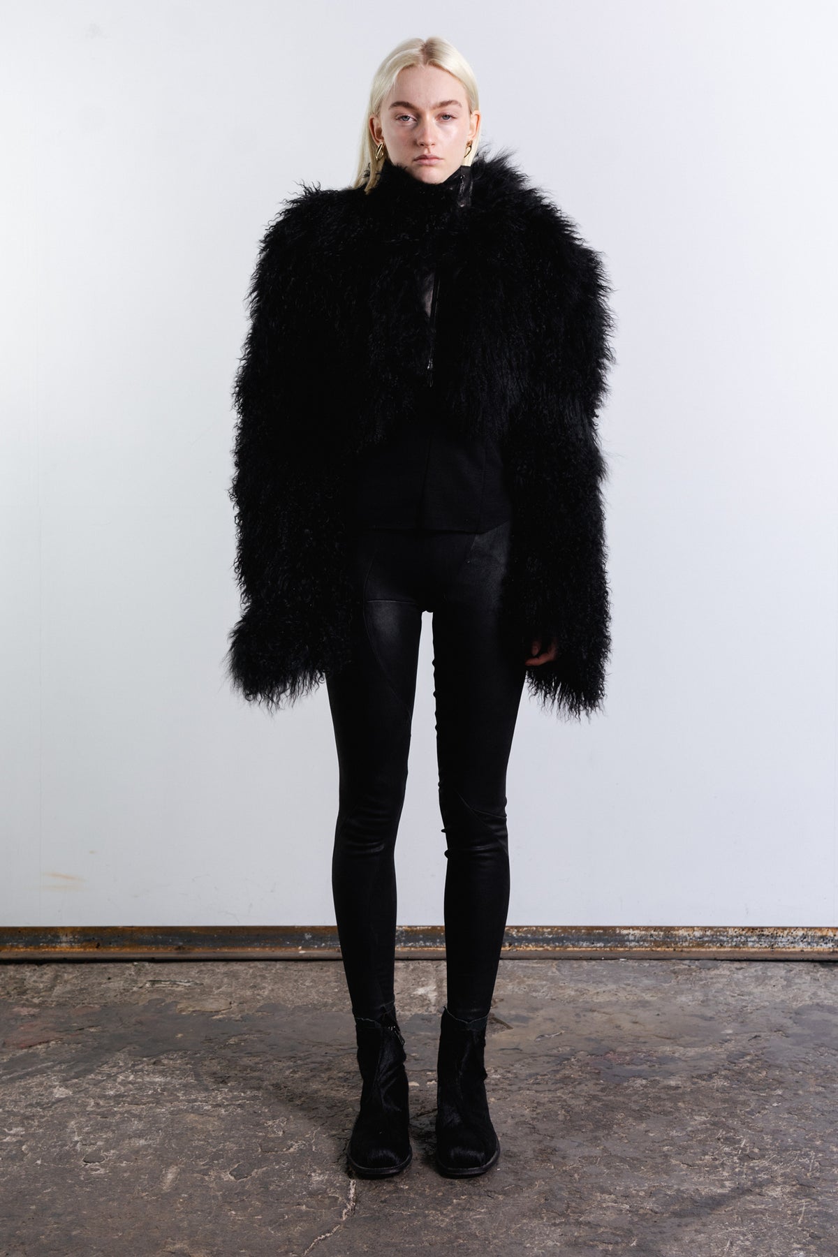 DISTORTION CROPPED HOODED JACKET