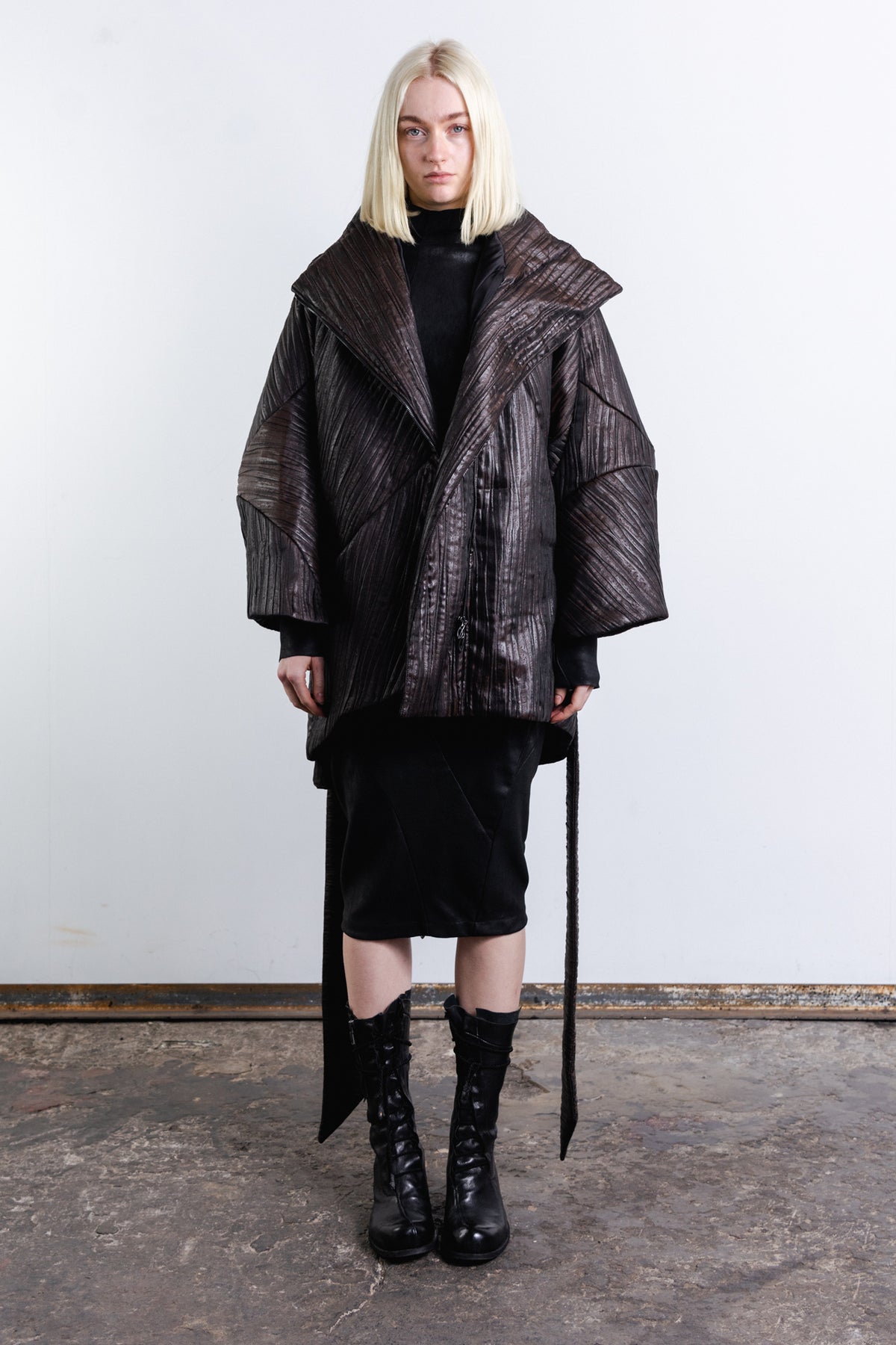 DISTORTION MAXI BOMBER JACKET