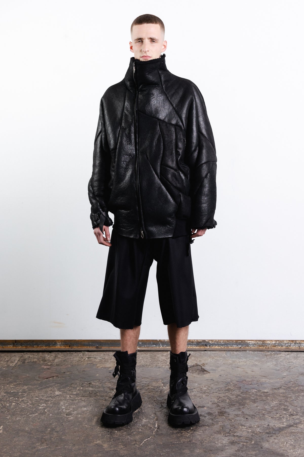 DISTORTION MAXI BOMBER JACKET