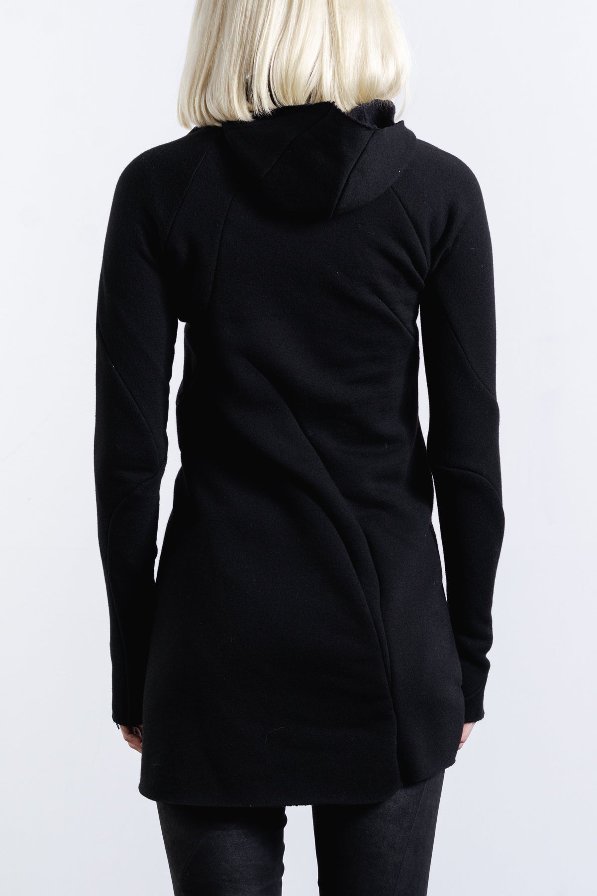 DISTORTION LONG HOODIE W/ ZIP