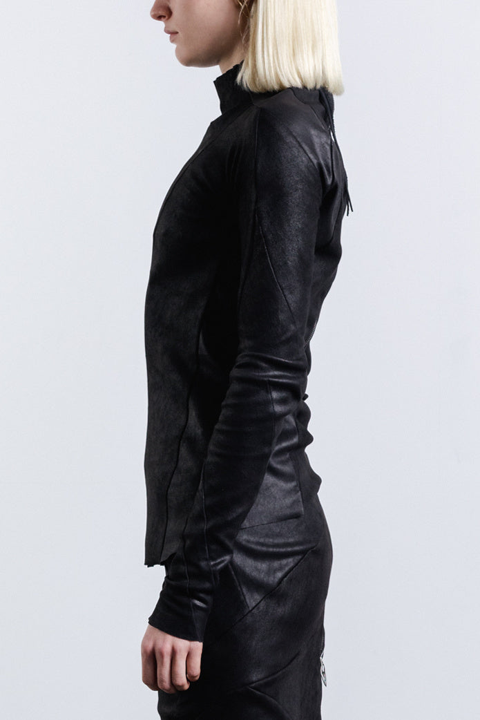 DISTORTION BACK ZIP TOP