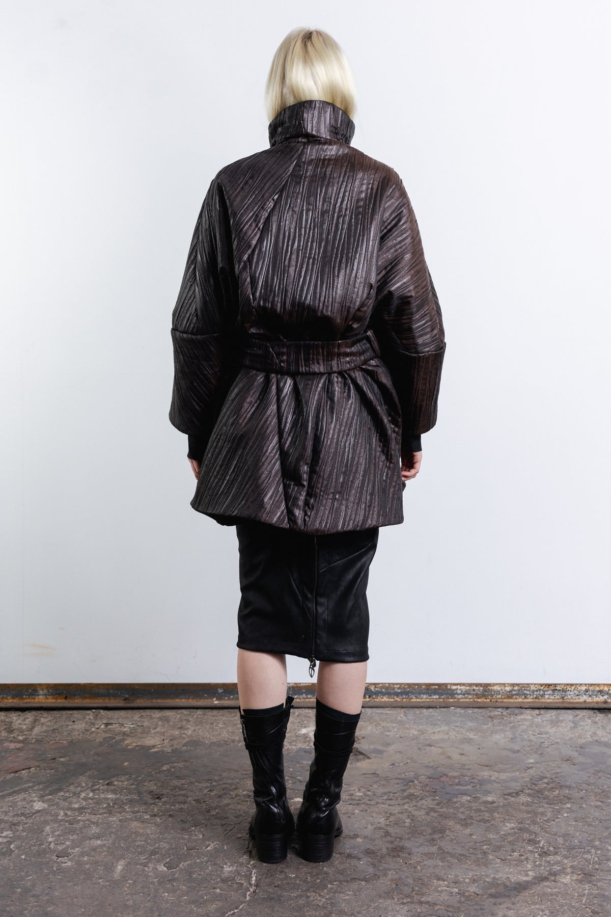 DISTORTION MAXI BOMBER JACKET