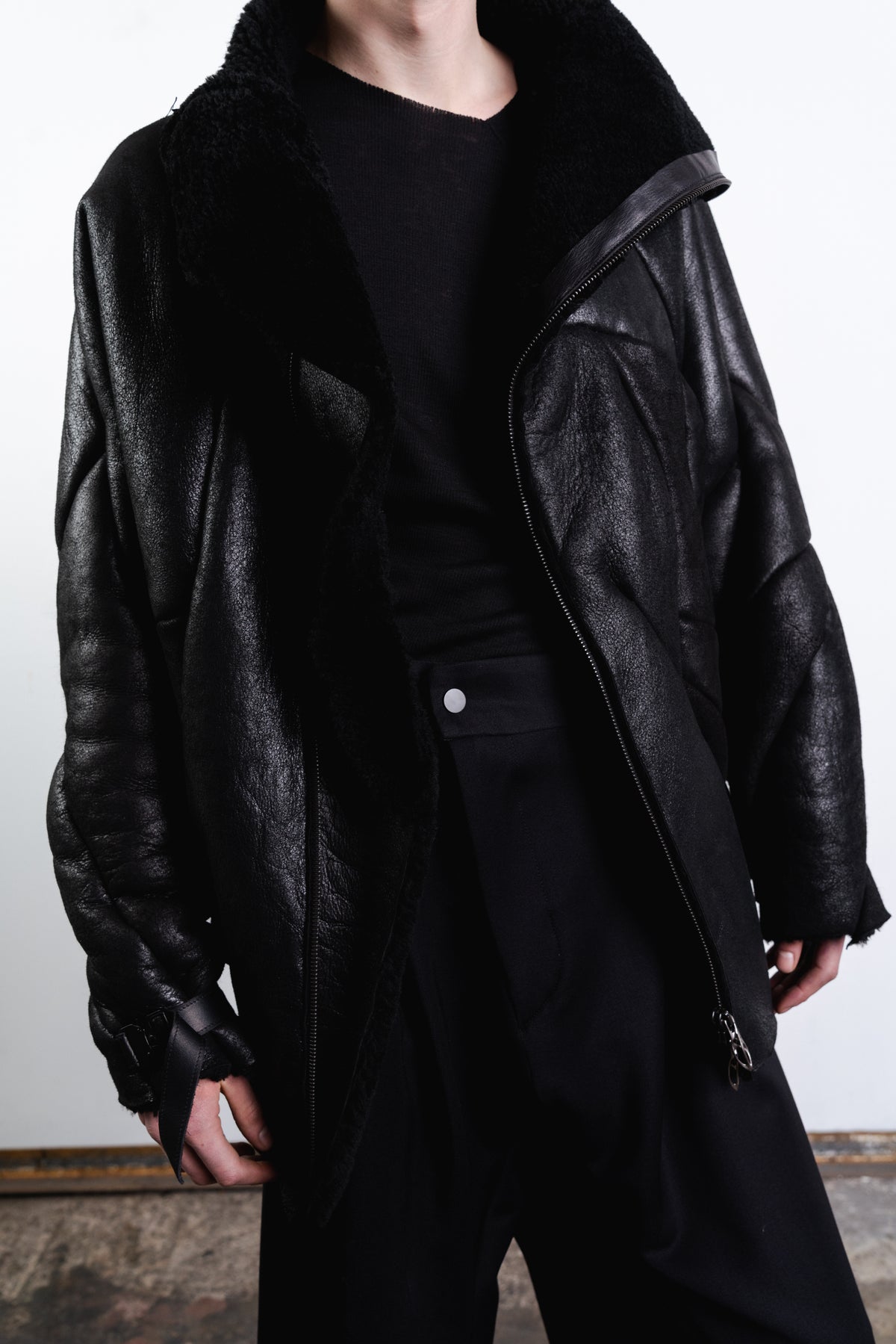 DISTORTION MAXI BOMBER JACKET