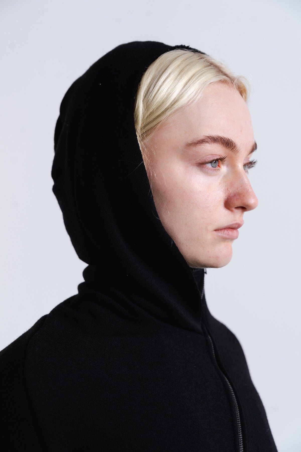 DISTORTION LONG HOODIE W/ ZIP
