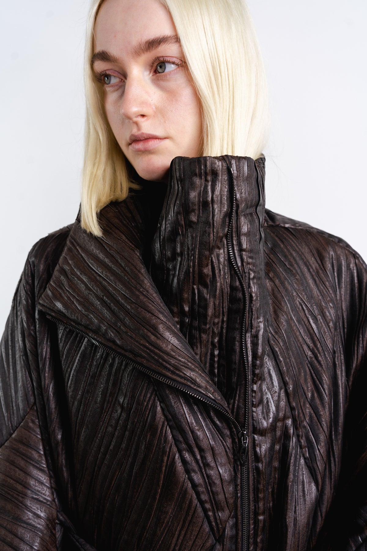 DISTORTION MAXI BOMBER JACKET