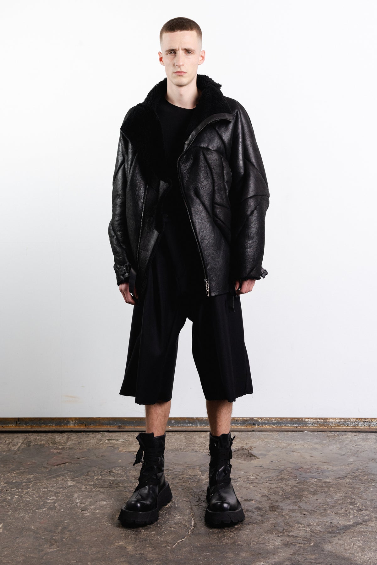 DISTORTION MAXI BOMBER JACKET
