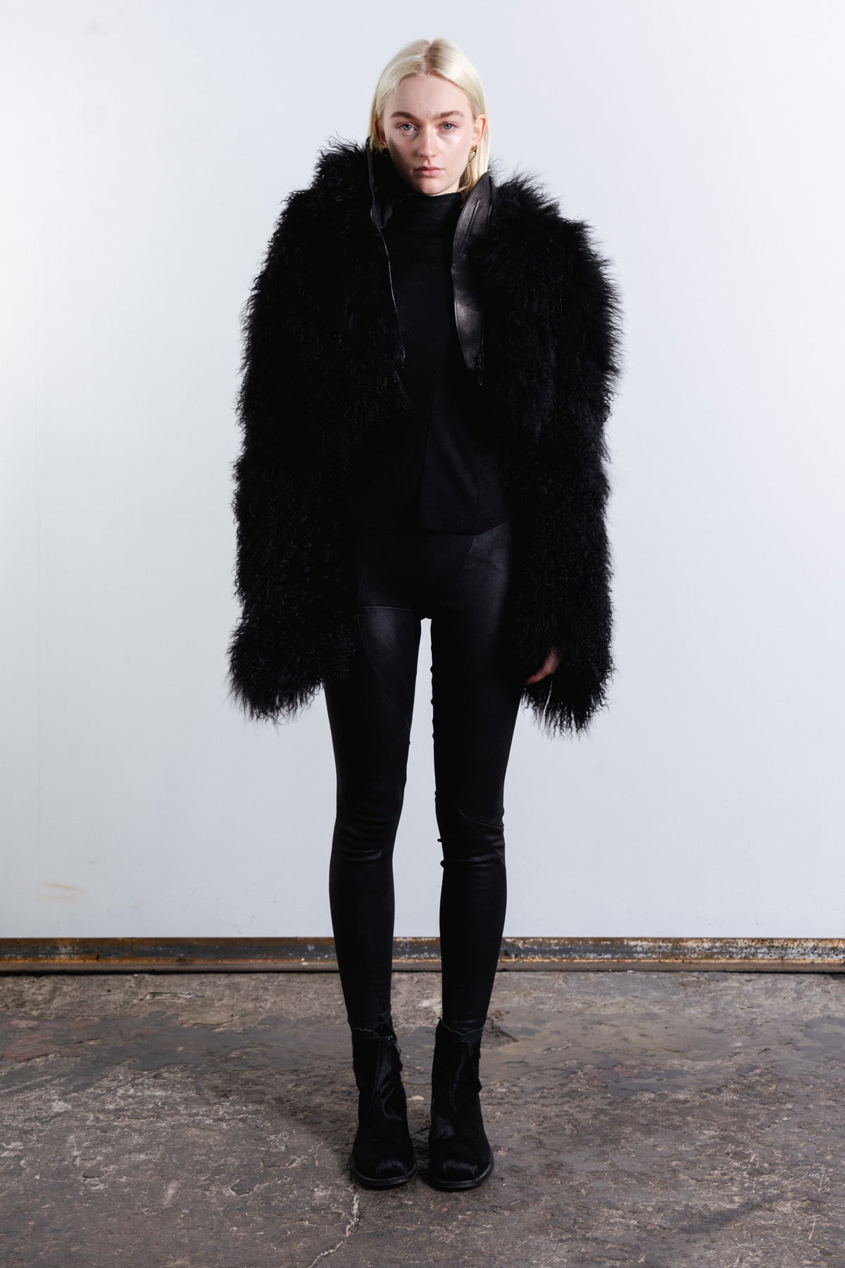 DISTORTION CROPPED HOODED JACKET