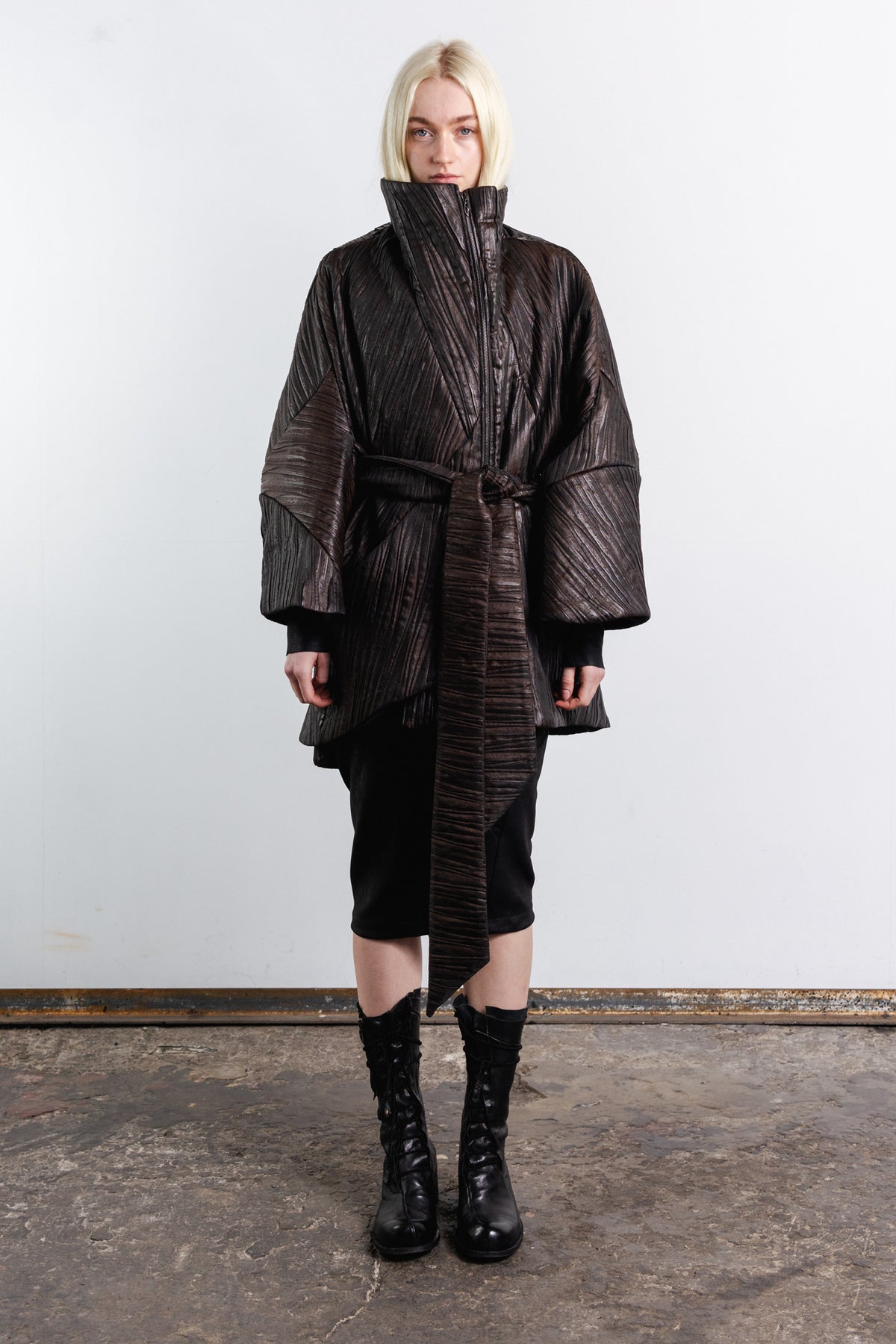 DISTORTION MAXI BOMBER JACKET