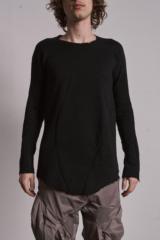 DISTORTION LONG CURVED T-SHIRT