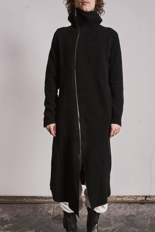 DISTORTION EXTRA LONG HOODIE ZIPPED