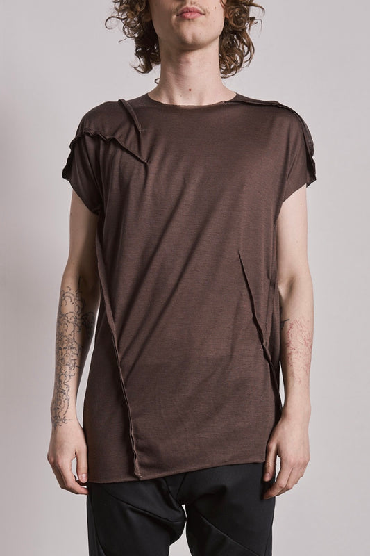 DISTORTION CAP SLEEVE T-SHIRT