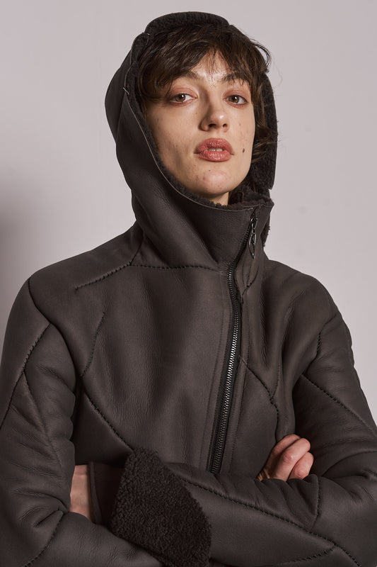 DISTORTION SHORT HOODED JACKET