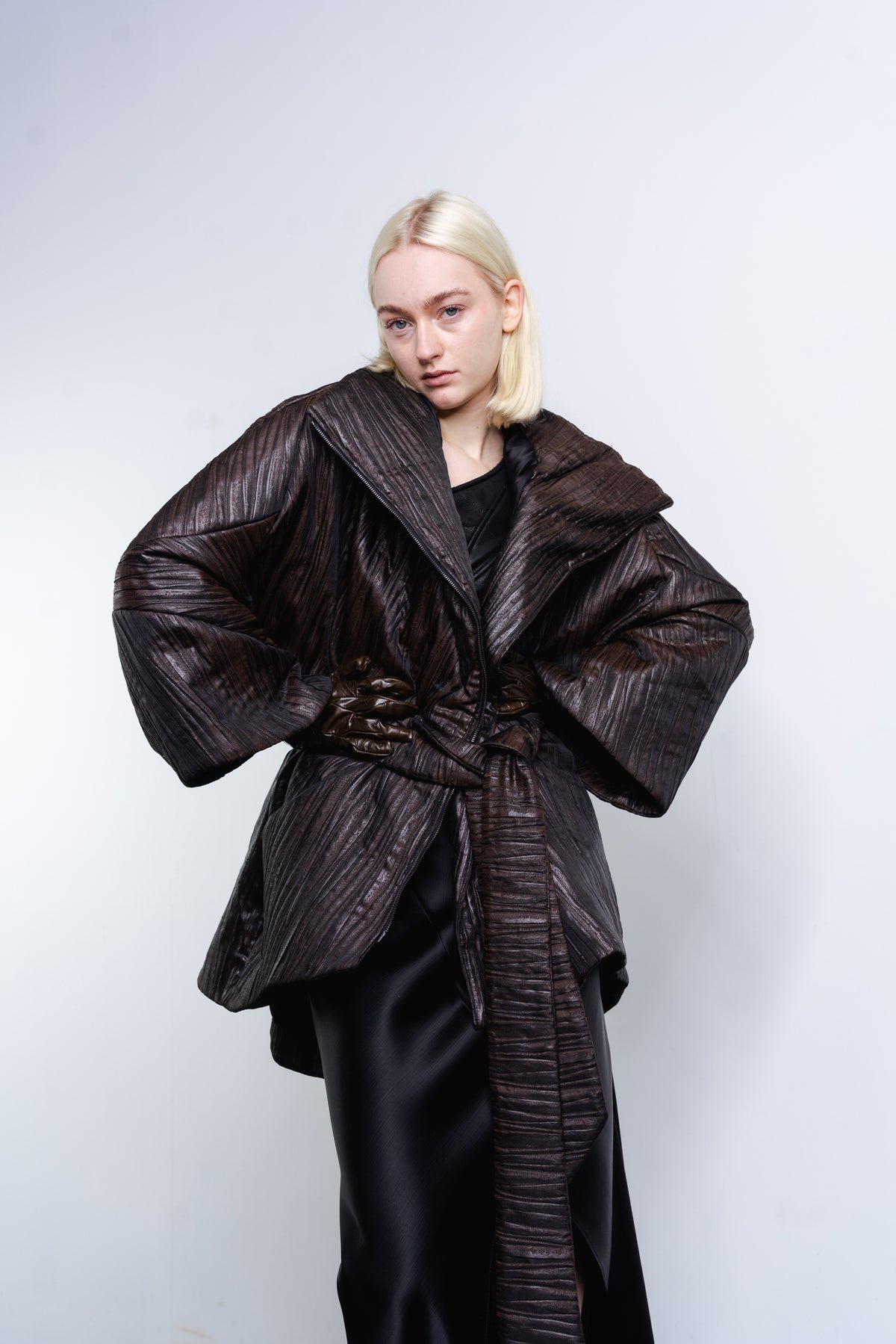 DISTORTION MAXI BOMBER JACKET