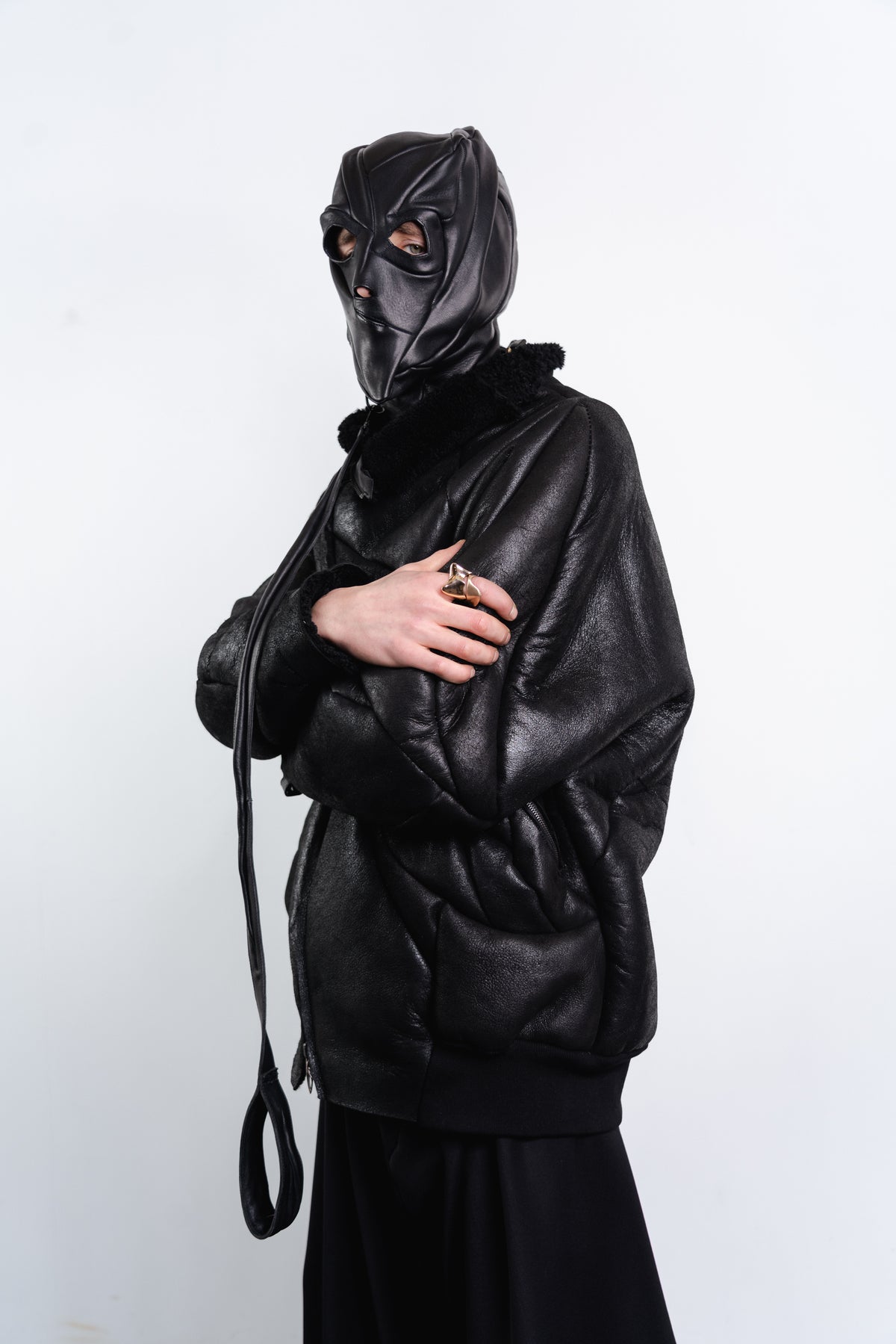 DISTORTION MAXI BOMBER JACKET