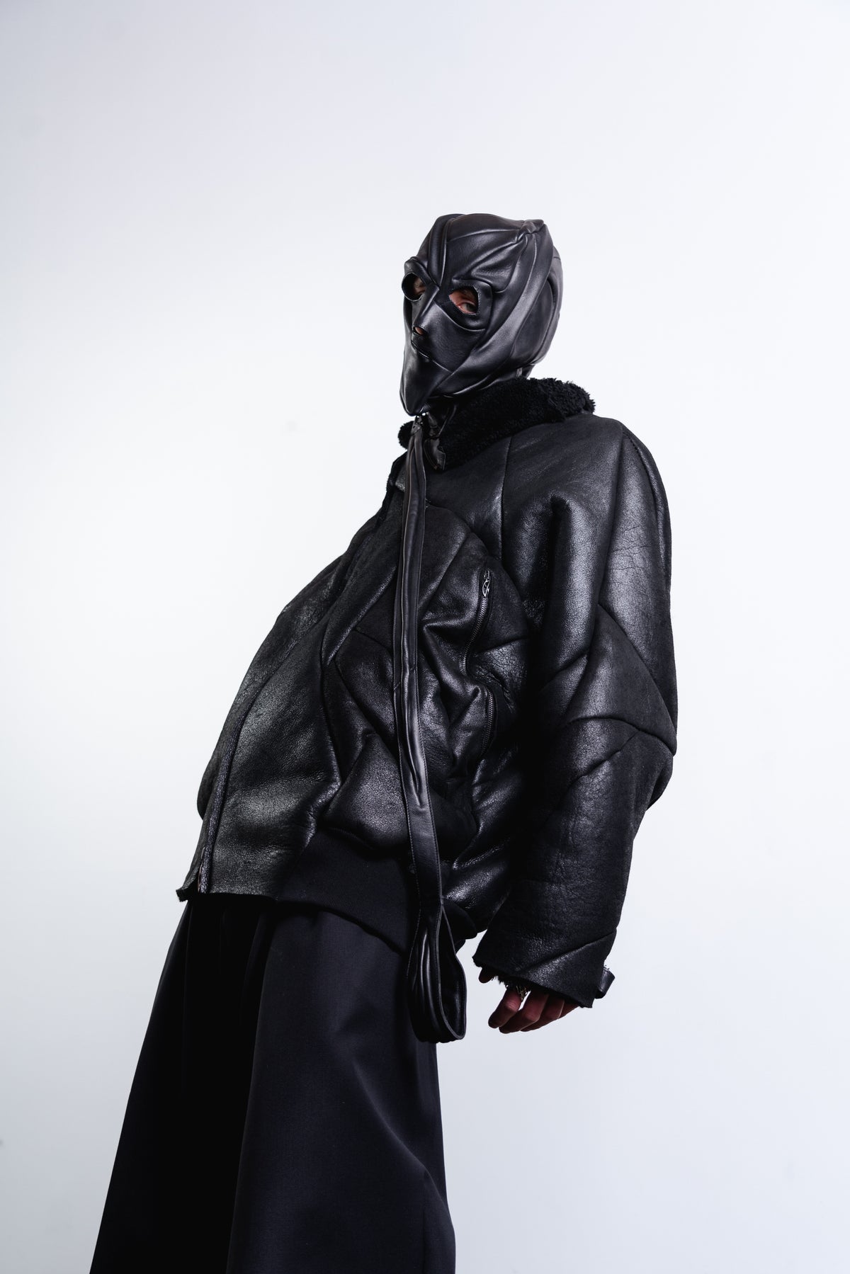 DISTORTION MAXI BOMBER JACKET
