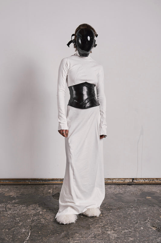 DISTORTION TURTLENECK DRESS