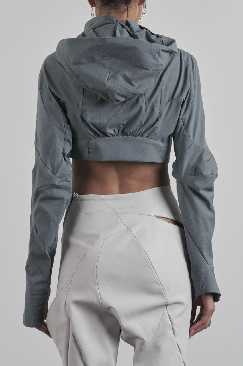 DISTORTION CROPPED HOODED JACKET – Jacket, LEON EMANUEL BLANCK