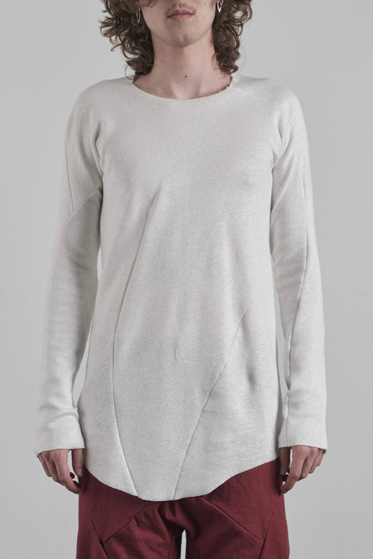 DISTORTION LONG CURVED T-SHIRT – T-Shirt, LEON EMANUEL BLANCK