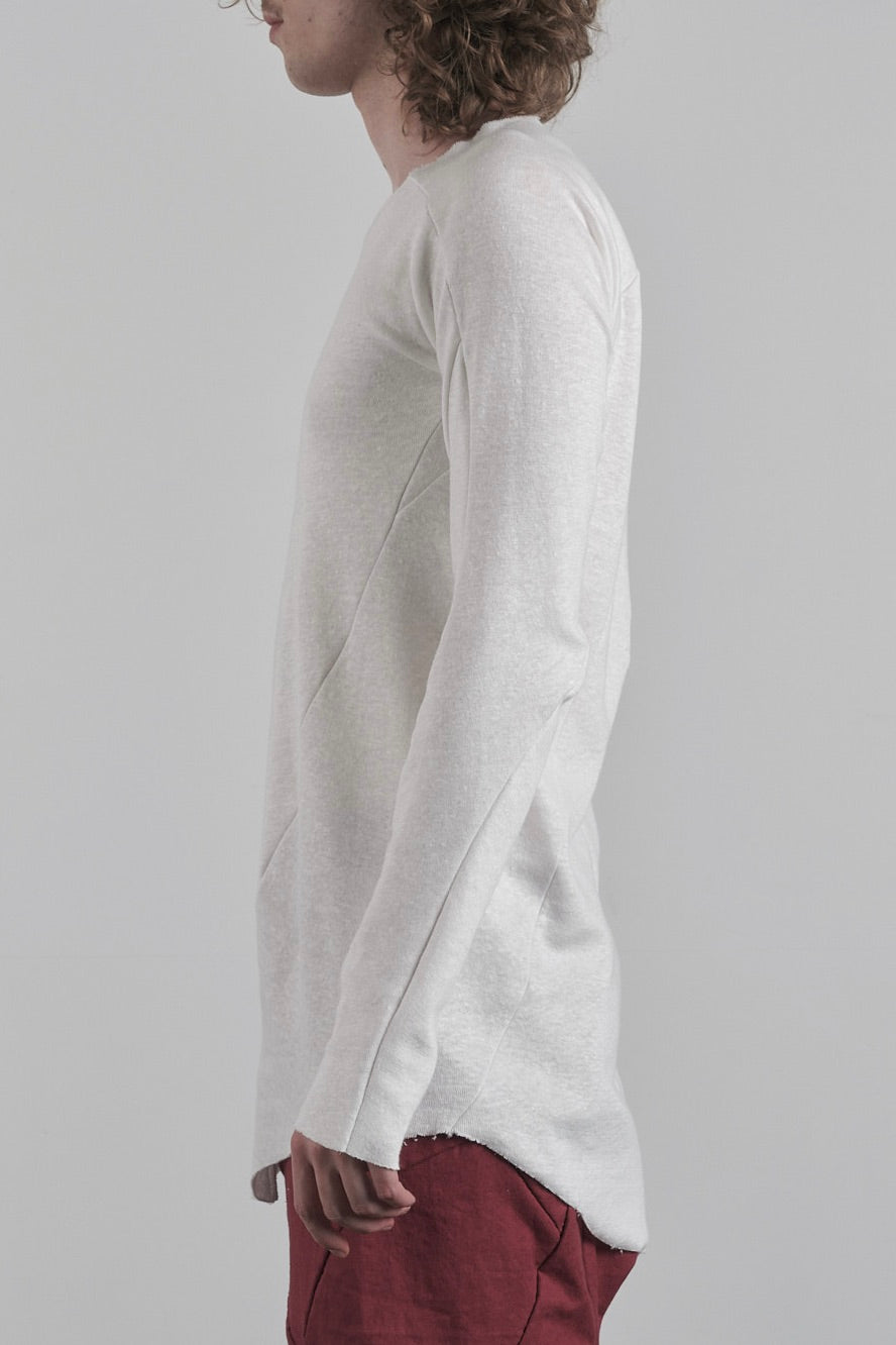 DISTORTION LONG CURVED T-SHIRT – T-Shirt, LEON EMANUEL BLANCK