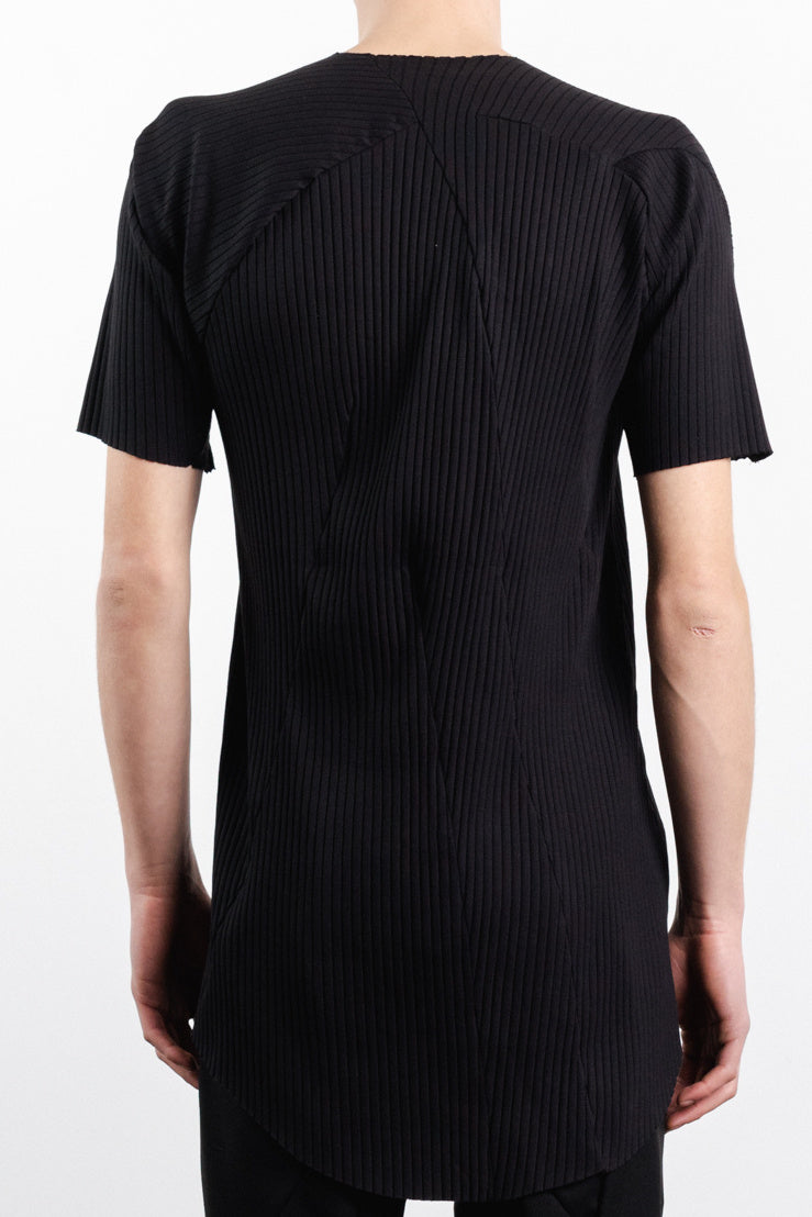 DISTORTION CURVED T-SHIRT MID-LENGTH SLEEVES
