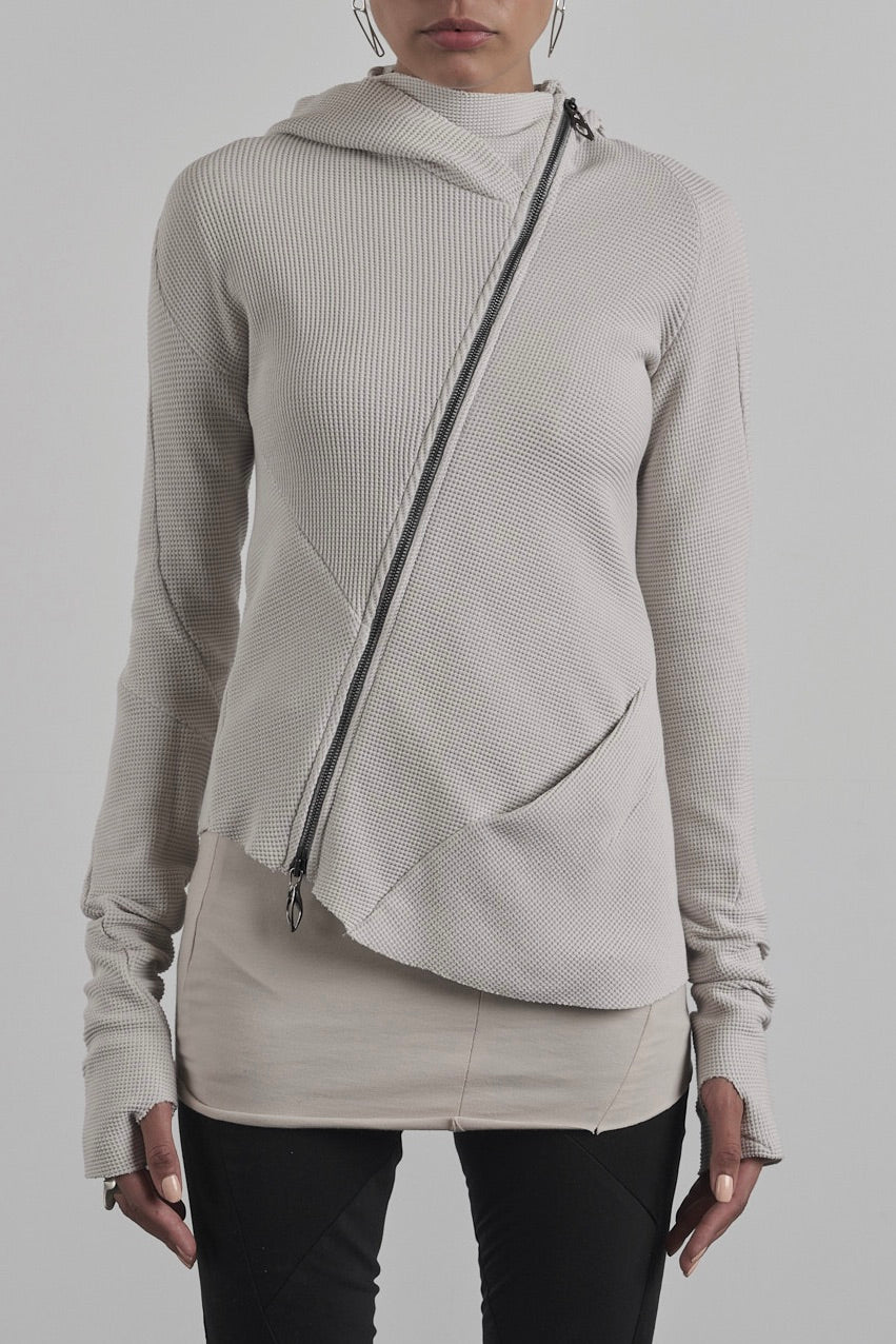 DISTORTION ZIPPED HOODIE – Hoodie, LEON EMANUEL BLANCK
