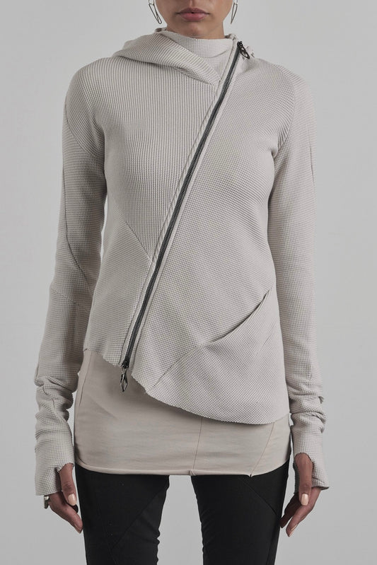 DISTORTION ZIPPED HOODIE – Hoodie, LEON EMANUEL BLANCK
