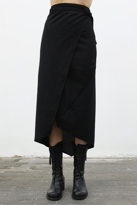 DISTORTION WRAP SKIRT