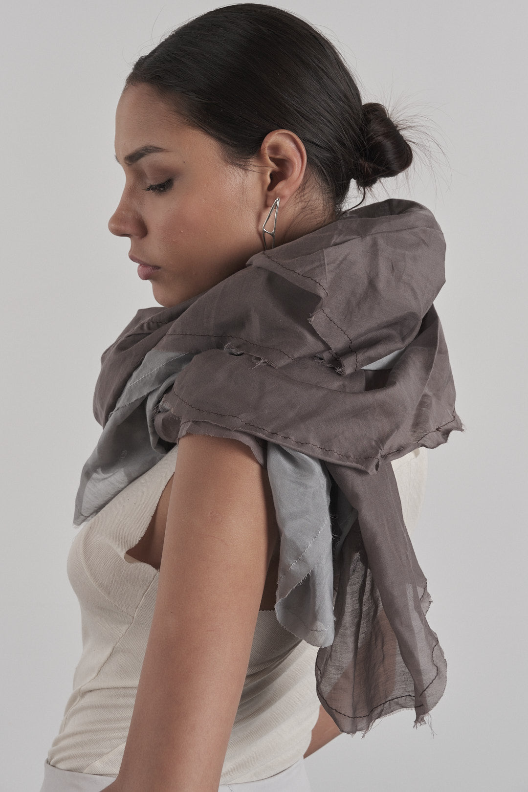 DISTORTION 2 LAYER SCARF – Scarf, LEON EMANUEL BLANCK