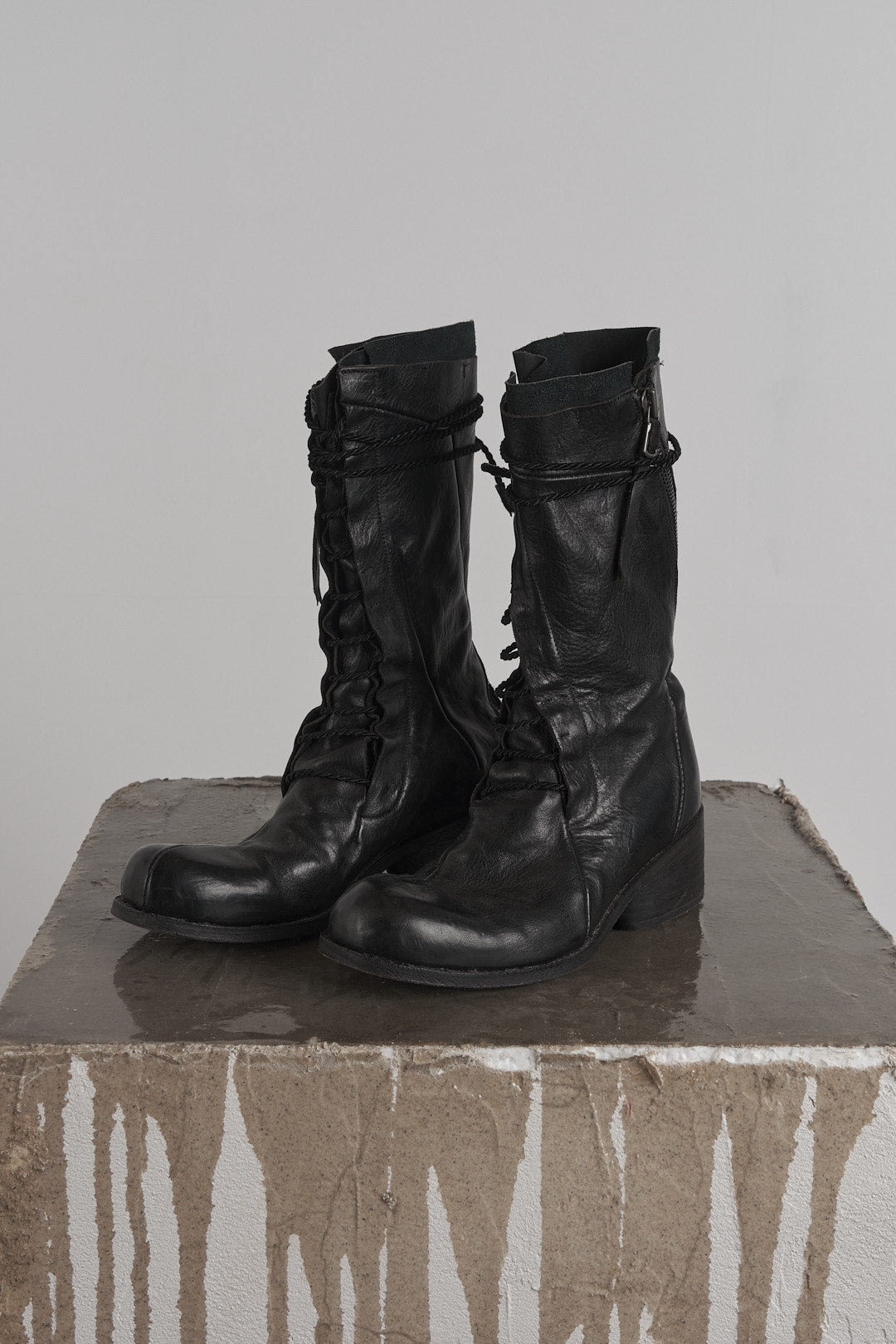 DISTORTION HEELED COMBAT BOOT – Boot, LEON EMANUEL BLANCK